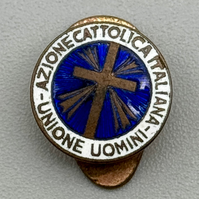 Distintivo smaltato Azione Cattolica Italiana Unione Uomini 1947