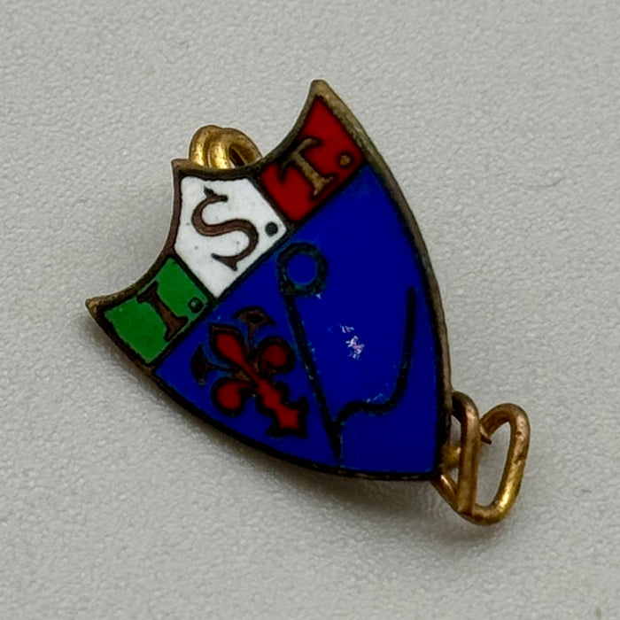 Distintivo spilla smaltato Istituto Specialità Terapeutiche Firenze 1950 ca
