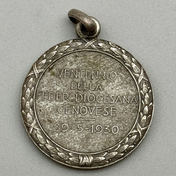Medaglia Fondazione Diocesana Genova Gioventù Cattolica ventennio 1930
