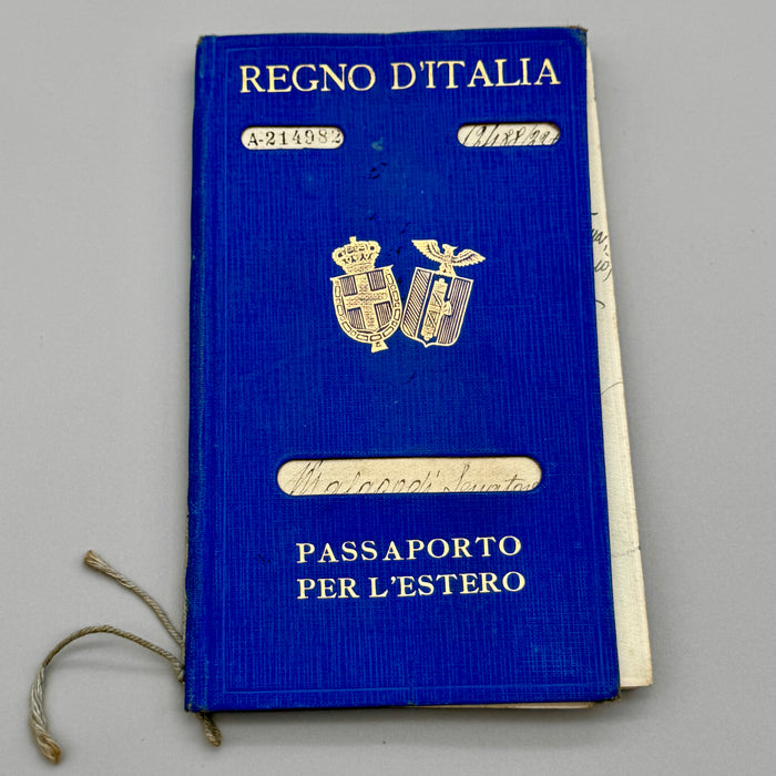 Passaporto diplomatico On. Olindo Malagodi per l'estero Regno d'Italia 1929