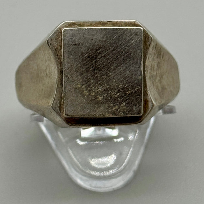 Anello sigillo quadrato argento 800 1950 ca