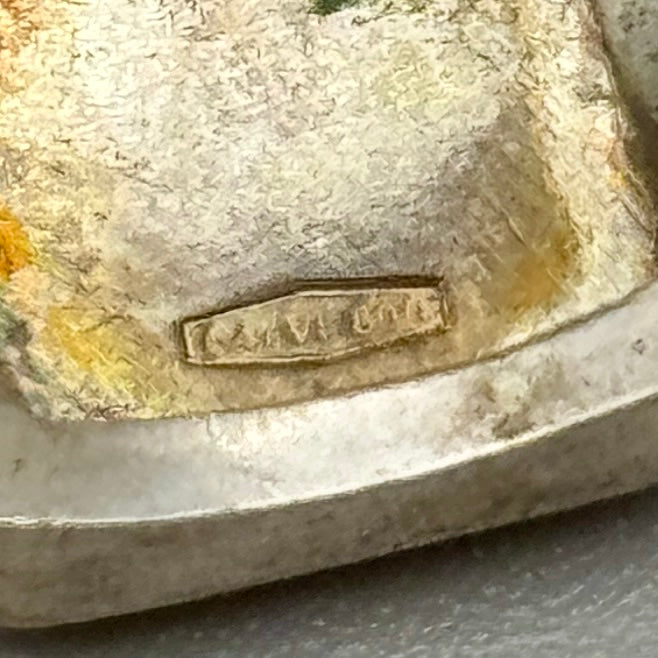Anello sigillo quadrato argento 800 1950 ca