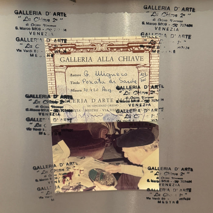 Giuseppe Migneco - 'Pescata di sarde' - multiplo su argento 123/200 -  1980 ca