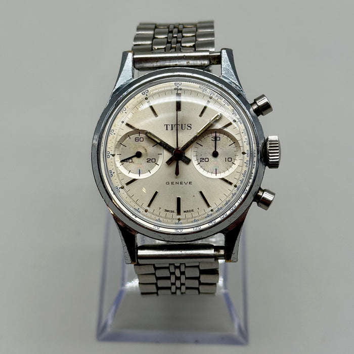 Titus 8260 orologio chrono cromo acciaio meccanico Landeron 248 Swiss 1960 ca