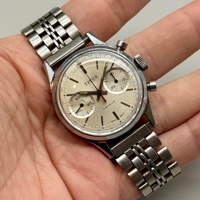 Titus 8260 orologio chrono cromo acciaio meccanico Landeron 248 Swiss 1960 ca