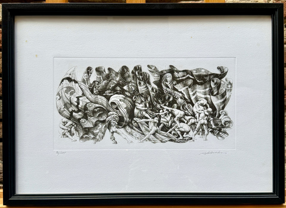 Renzo Galardini - "Omaggio a Fortunato Bellonzi" - incisione su carta 96/100 - 1986