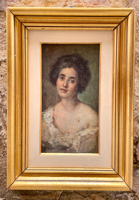 Antonio Salvetti – “Ritratto di donna” – olio su tavola – 1904