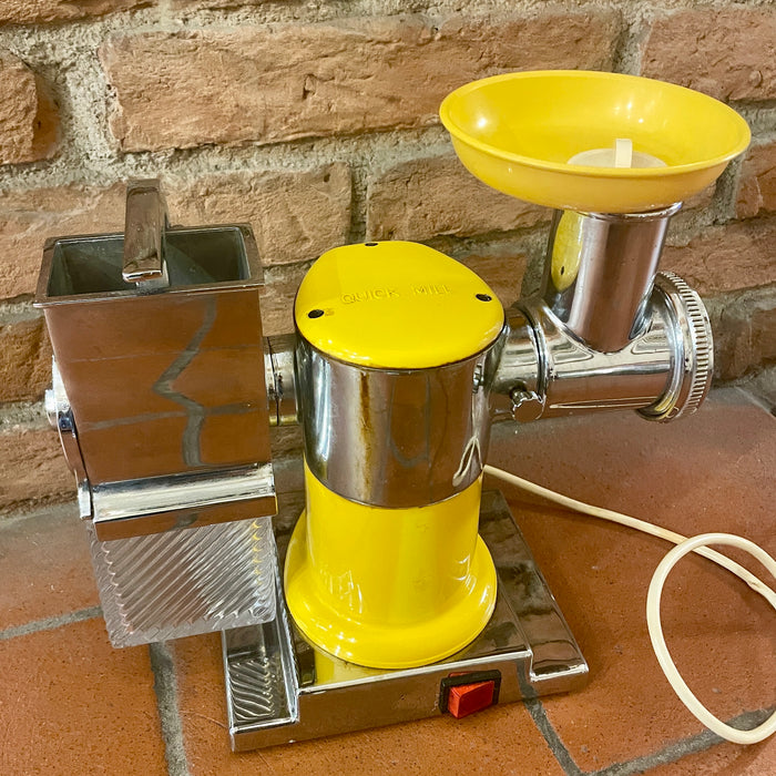 Tritacarne grattugia Quick Mill giallo vintage Omre Monza 1970 ca