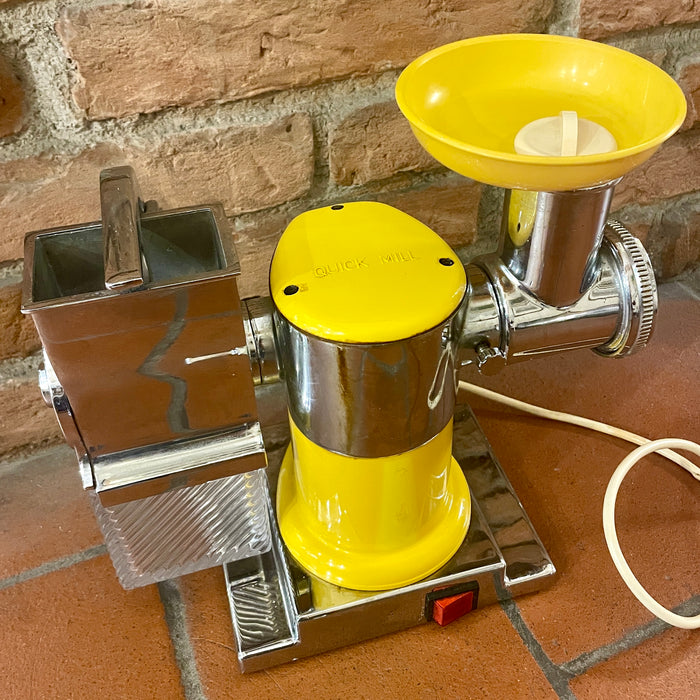 Tritacarne grattugia Quick Mill giallo vintage Omre Monza 1970 ca