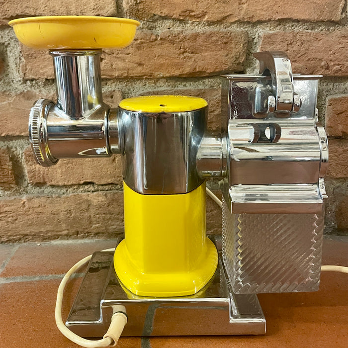 Tritacarne grattugia Quick Mill giallo vintage Omre Monza 1970 ca