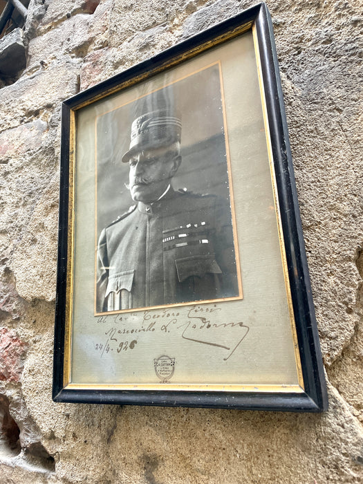 Foto d'epoca in cornice Luigi Cadorna con dedica ed autografo 1926