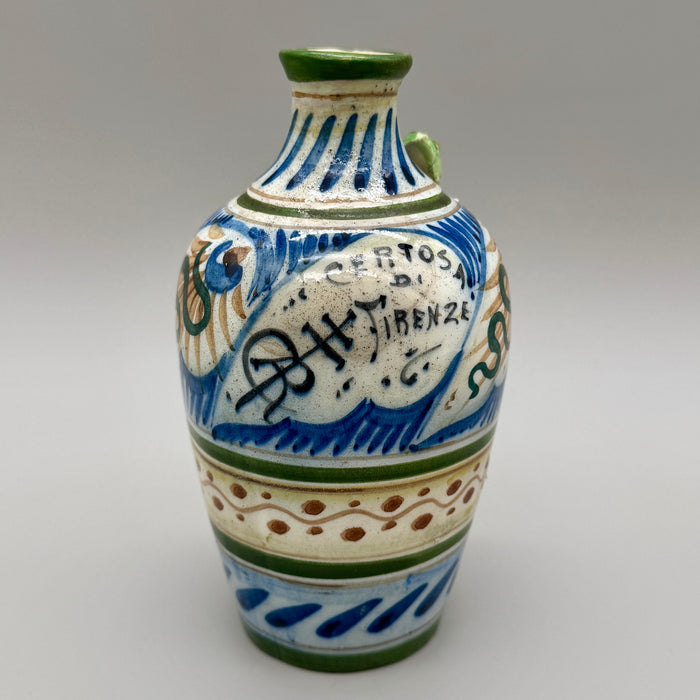 Vaso ceramica smaltata Certosa di Firenze Salvini 1910 ca