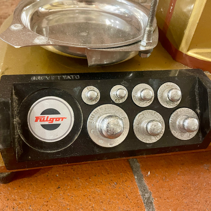 Bilancia Fulgor di precisione orafo da banco funzionante 1970 ca