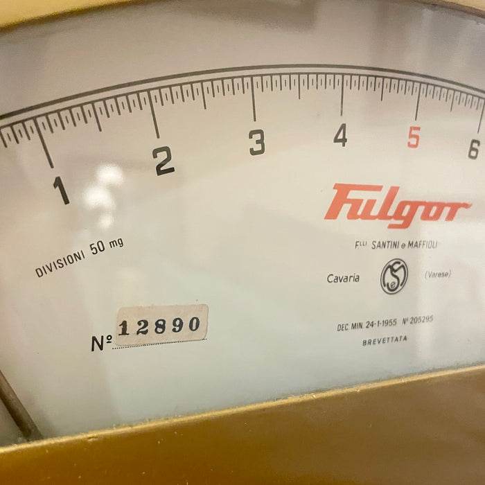 Bilancia Fulgor di precisione orafo da banco funzionante 1970 ca