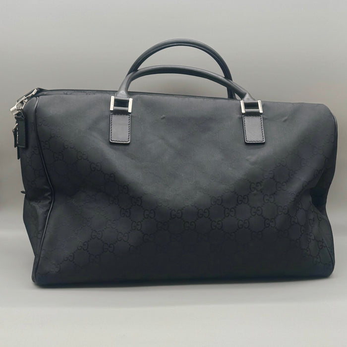 Gucci borsa borsone tracolla da viaggio tela monogram GG nera 2010 ca