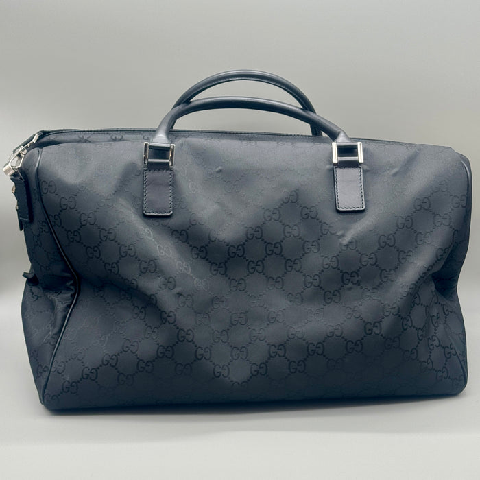 Gucci borsa borsone tracolla da viaggio tela monogram GG nera 2010 ca