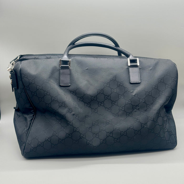 Gucci borsa borsone tracolla da viaggio tela monogram GG nera 2010 ca