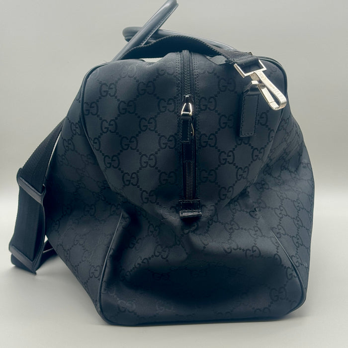 Gucci borsa borsone tracolla da viaggio tela monogram GG nera 2010 ca