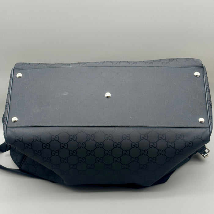 Gucci borsa borsone tracolla da viaggio tela monogram GG nera 2010 ca