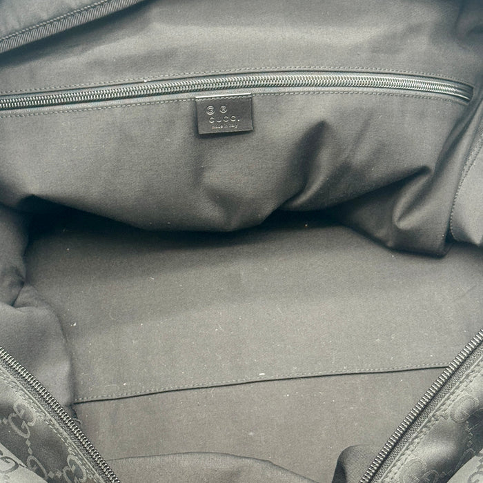 Gucci borsa borsone tracolla da viaggio tela monogram GG nera 2010 ca