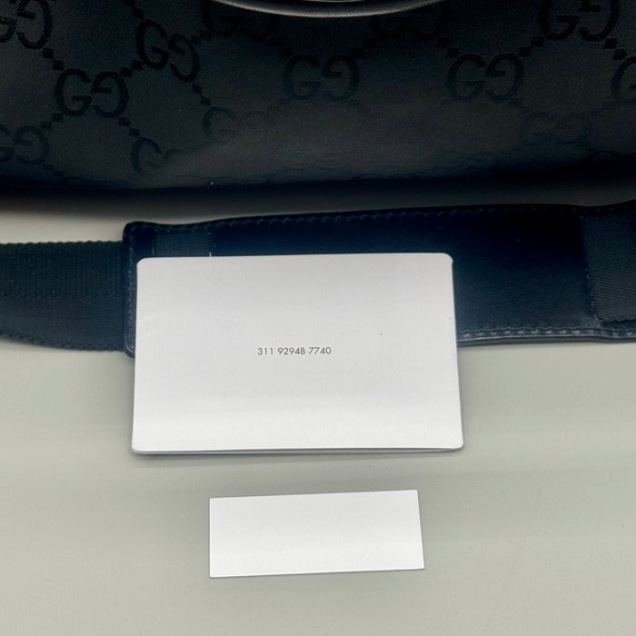 Gucci borsa borsone tracolla da viaggio tela monogram GG nera 2010 ca