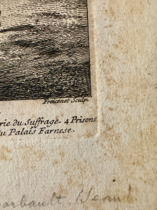 Jean Barbault - "Veduta del Palazzo Sacchetti in Roma" - incisione acquaforte su carta - 1762
