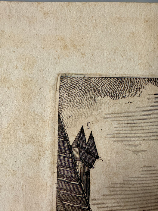 Jean Barbault - "Veduta del Palazzo Sacchetti in Roma" - incisione acquaforte su carta - 1762