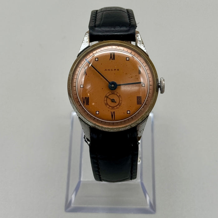 Ancre orologio da polso cromato meccanico 34 mm Swiss 1950 ca