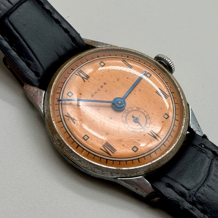 Ancre orologio da polso cromato meccanico 34 mm Swiss 1950 ca