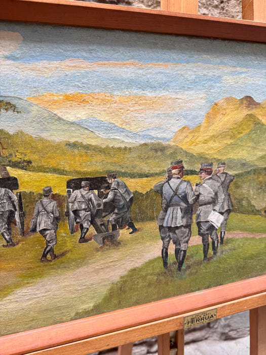 Anonimo – “Vittorio Emanuele III Soldato fra i Soldati – Trentino” – olio su tela – 1918 ca