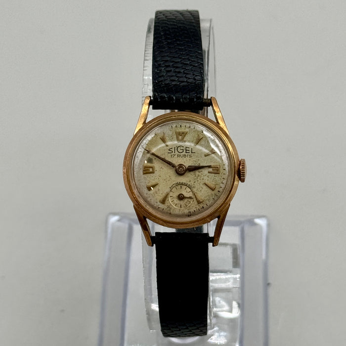 Sigel 17 rubis antimagnetic orologio dorato meccanico 22 mm Swiss 1950 ca