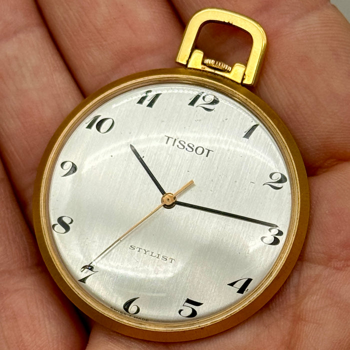 Tissot Stylist orologio da tasca placcato oro 42 mm Swiss 1970 ca