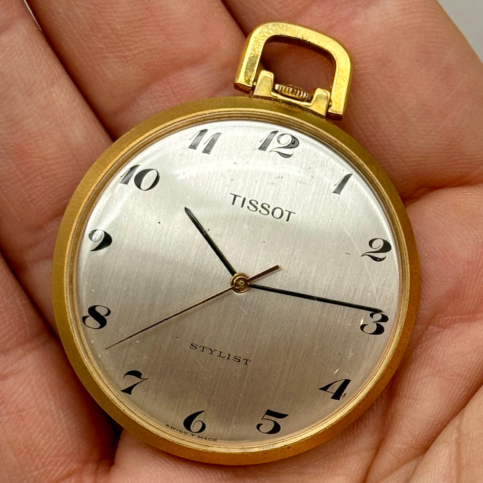 Tissot Stylist orologio da tasca placcato oro 42 mm Swiss 1970 ca
