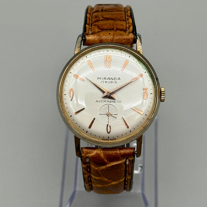 Miranda 17 rubis orologio da polso dorato 34 mm Swiss 1970 ca