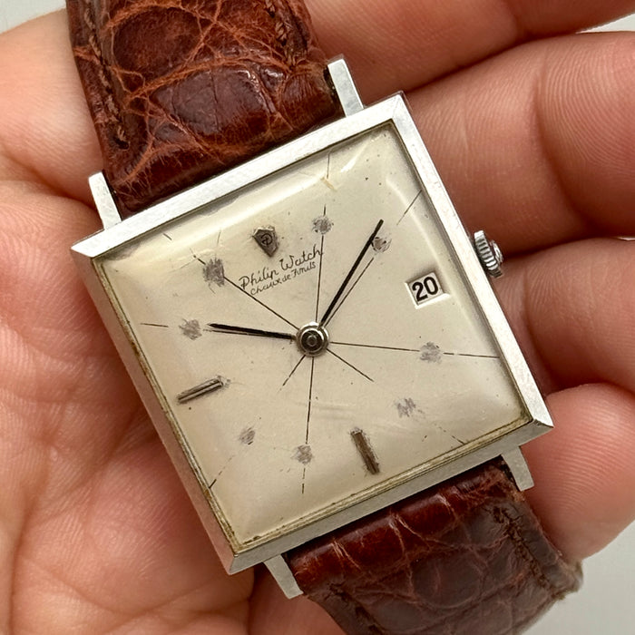 Philip Watch quadrato orologio da polso automatico cal.83 Swiss 1970 ca