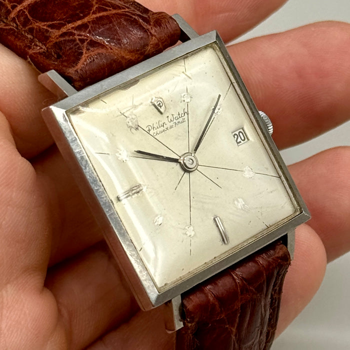 Philip Watch quadrato orologio da polso automatico cal.83 Swiss 1970 ca