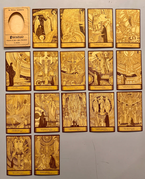 Ezio Anichini "La Divina Commedia" serie completa 52 cartoline Giusti Firenze 1920 ca