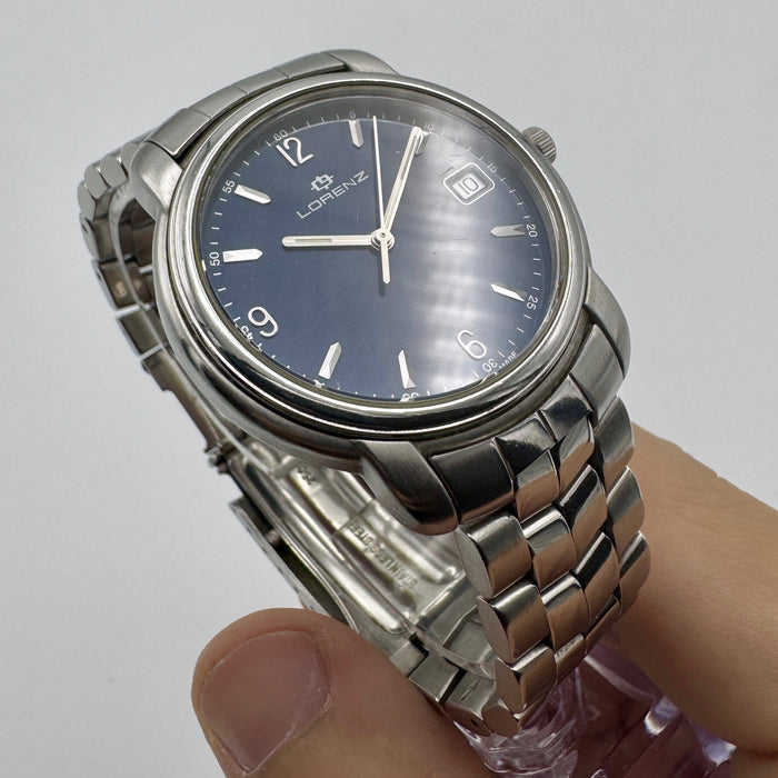 Lorenz ref. 18448 orologio quarzo acciaio 36 mm Swiss 2000 ca