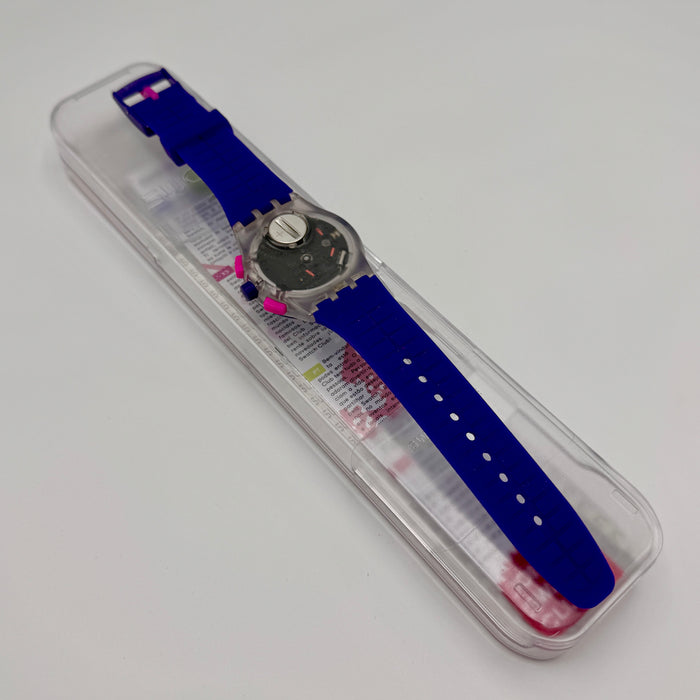 Swatch Purp-Lol ref. Susk400 orologio chrono quarzo 42 mm Swiss 2010 ca