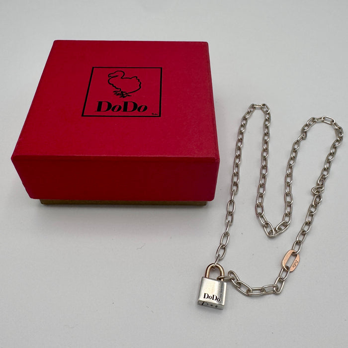 Dodo collana mod. Lucchetto argento & oro rosa con scatola 2020 ca