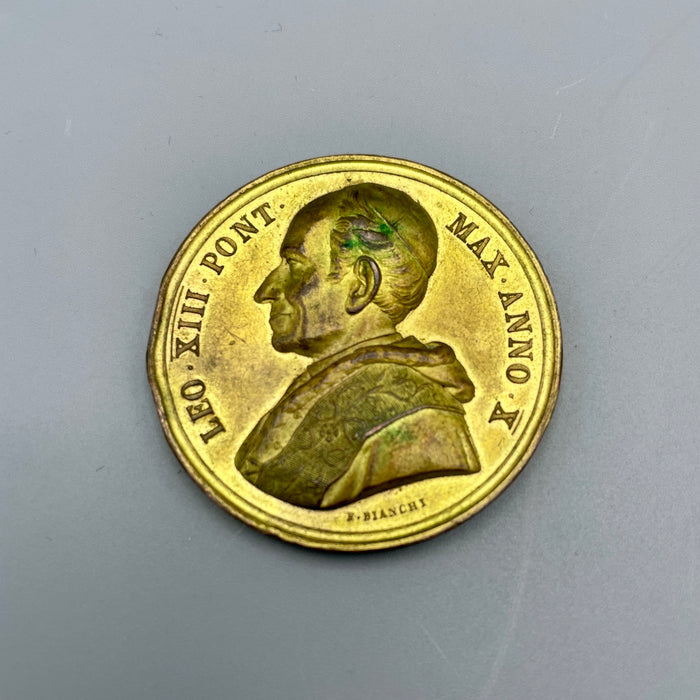 Medaglia Leone XIII bronzo Anno X inc. Bianchi 1888