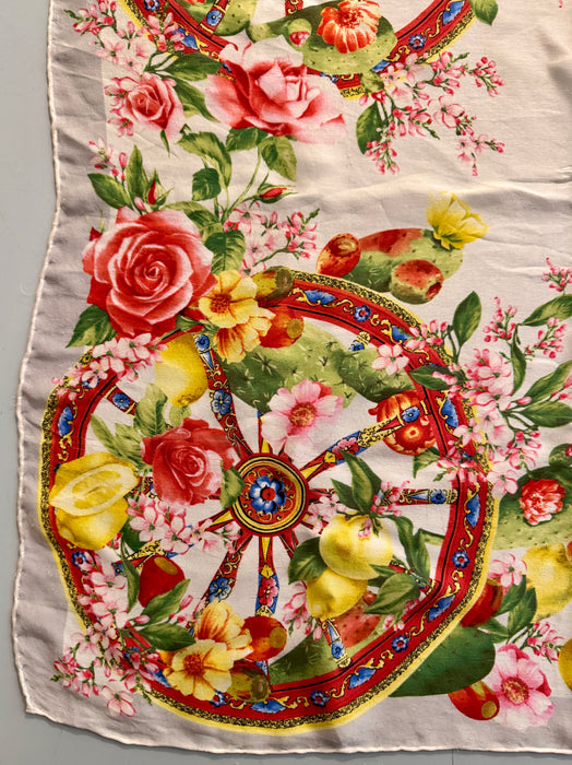 Dolce & Gabbana foulard sciarpa in seta multicolore carretti Siciliani 2000 ca