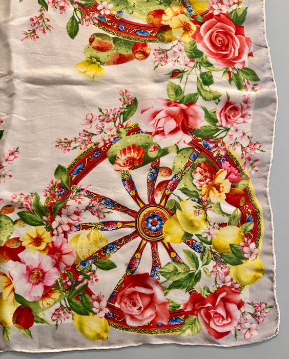 Dolce & Gabbana foulard sciarpa in seta multicolore carretti Siciliani 2000 ca