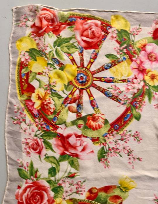 Dolce & Gabbana foulard sciarpa in seta multicolore carretti Siciliani 2000 ca