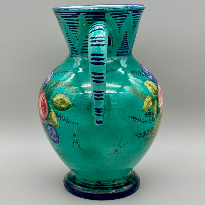 Vaso anfora decori floreali ceramica Santa Lucia Dino Rofi Siena 1960 ca