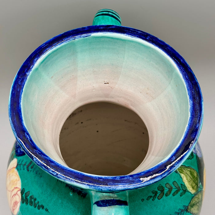 Vaso anfora decori floreali ceramica Santa Lucia Dino Rofi Siena 1960 ca