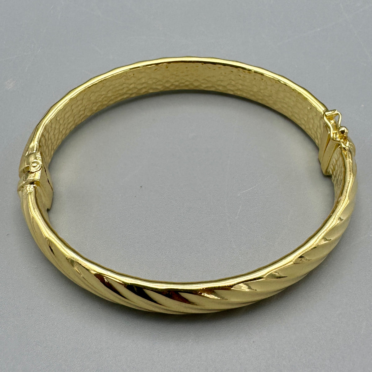 Bracciale Donna In Argento 925 Placcato Oro 585 - Intreccio Bismark 19 Cm X 3 Mm - Ipoallergenico Senza Nichel - Made In Italy In Scatola Regalo