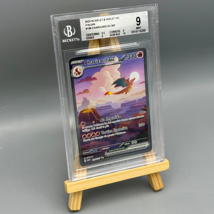 BGS 9 Charizard ex 199/165 Pokemon Card Ita gradata Beckett