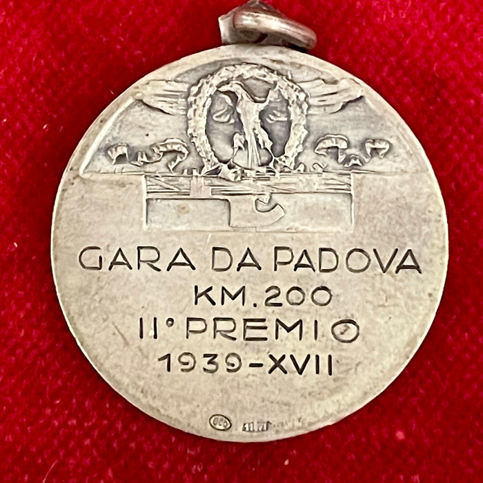 Medaglia Gara Colombofila da Padova 200 km 2° premio argento 1939