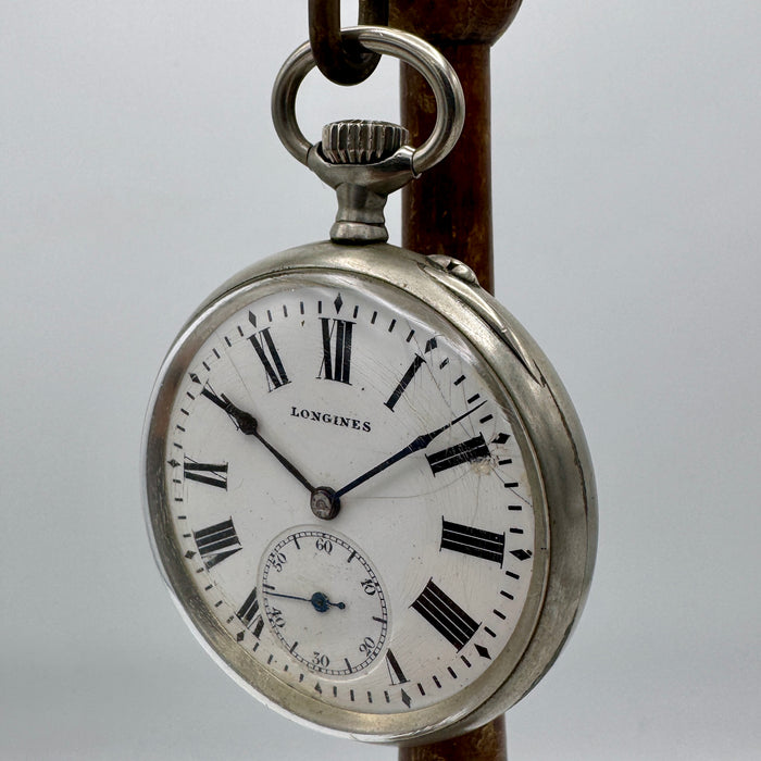 Longines FS orologio da tasca acciaio assegnato Ferrovie 52 mm Swiss 1910